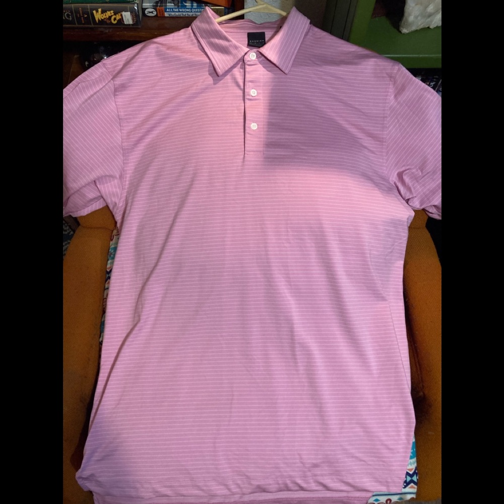 Mens sz XXL gently worn Dunning Golf dri-fit polo shirt. No stains or rips. Pink